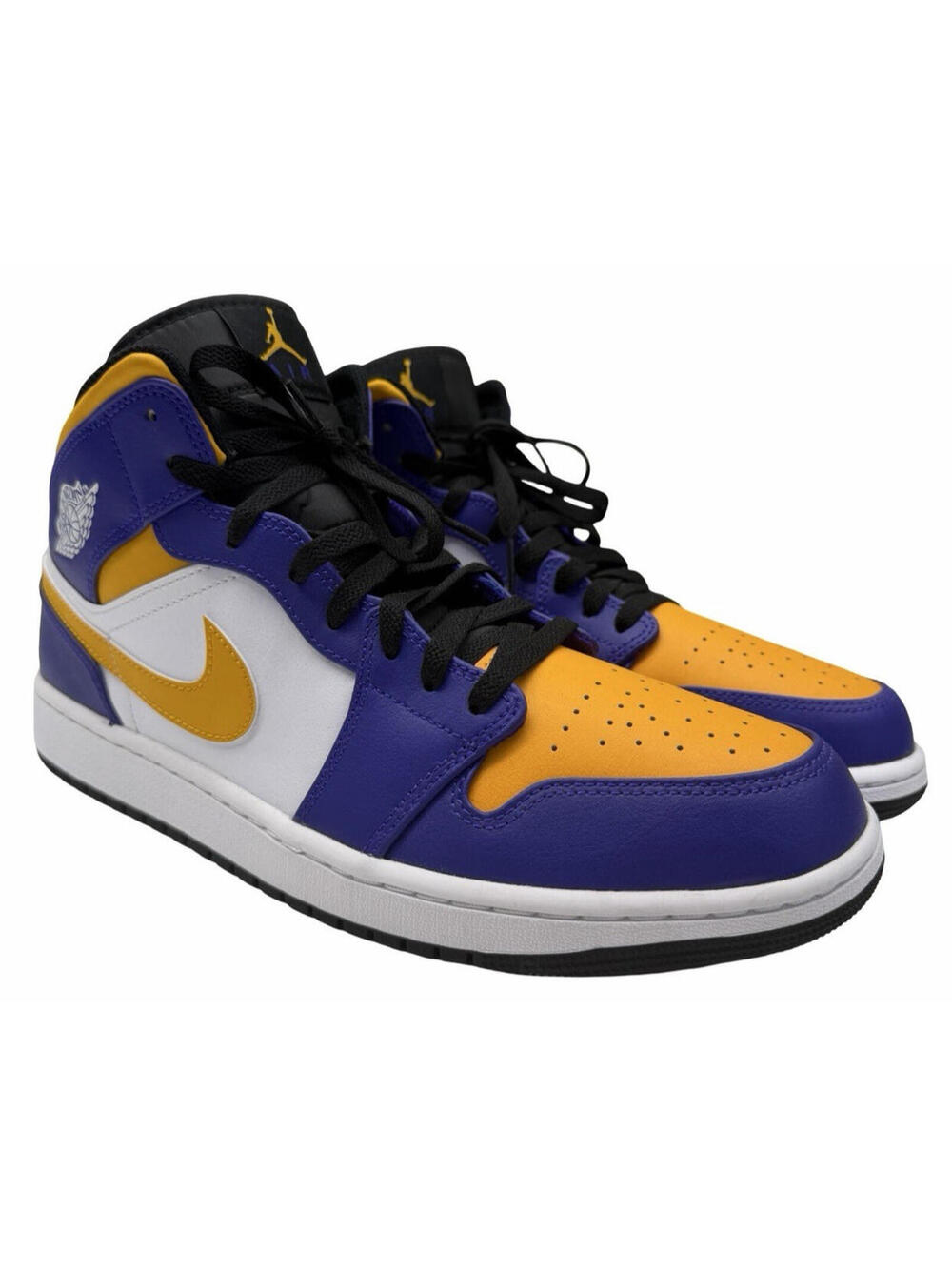 Nike Air Jordan 1 Mid Lakers Sneakers Yellow Purple Size US 12